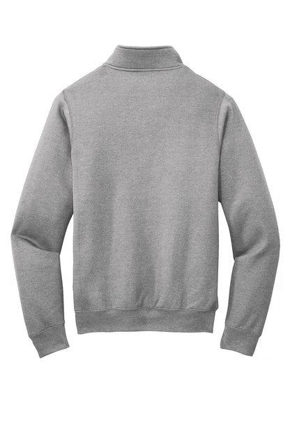 Rear View of Athletic Hthr Port & Co Core Fleece 1/4-Zip Pullover Sweatshirt PC78Q