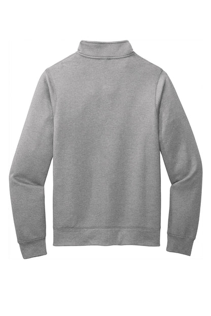Rear View of Athletic Hthr Port & Co Core Fleece Cadet Full-Zip Sweatshirt PC78FZ plain
