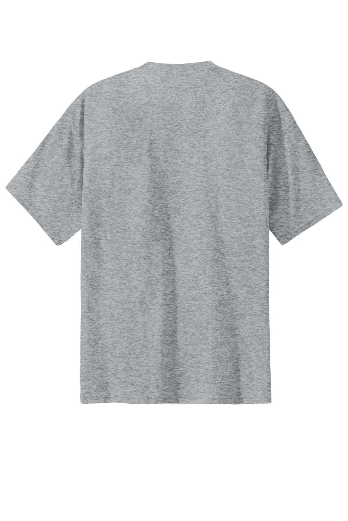 Rear View of Athletic Hthr Port & Co Essential Tee. PC61 plain