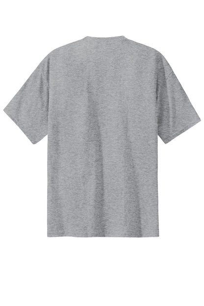 Rear View of Athletic Hthr Port & Co Essential Tee. PC61 plain