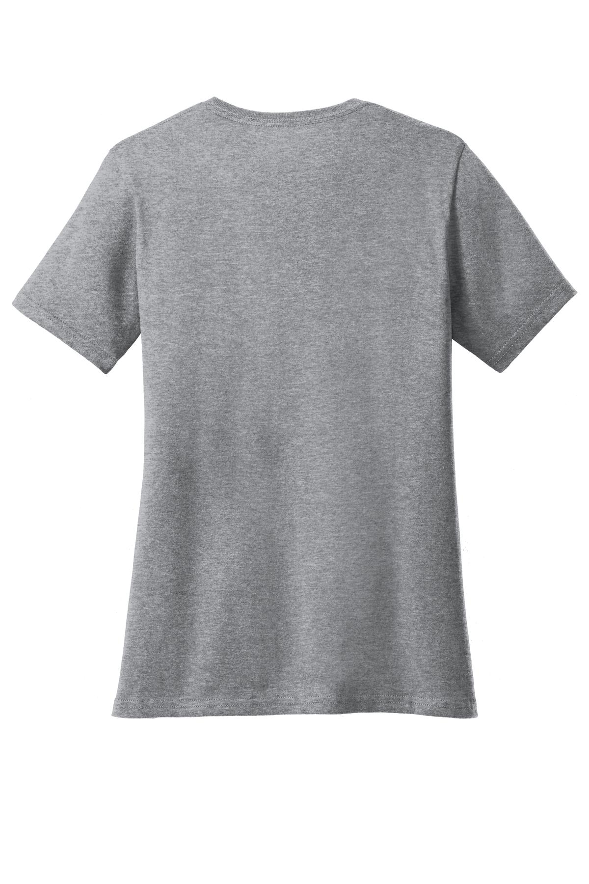 Rear View of Athletic Hthr Port & Co Women's Core Blend Tee. LPC55 plain
