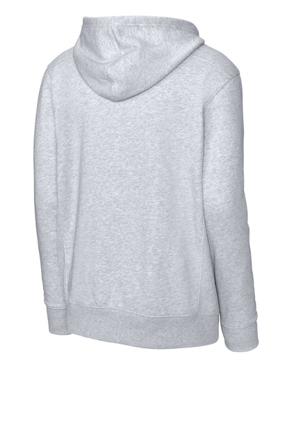 Rear View of Athletic Hthr Sport-Tek Lace Up Pullover Hooded Sweatshirt. ST271 plain