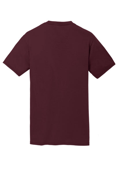 Rear View of Athletic Mar Port & Co Performance Blend Tee. PC381 plain