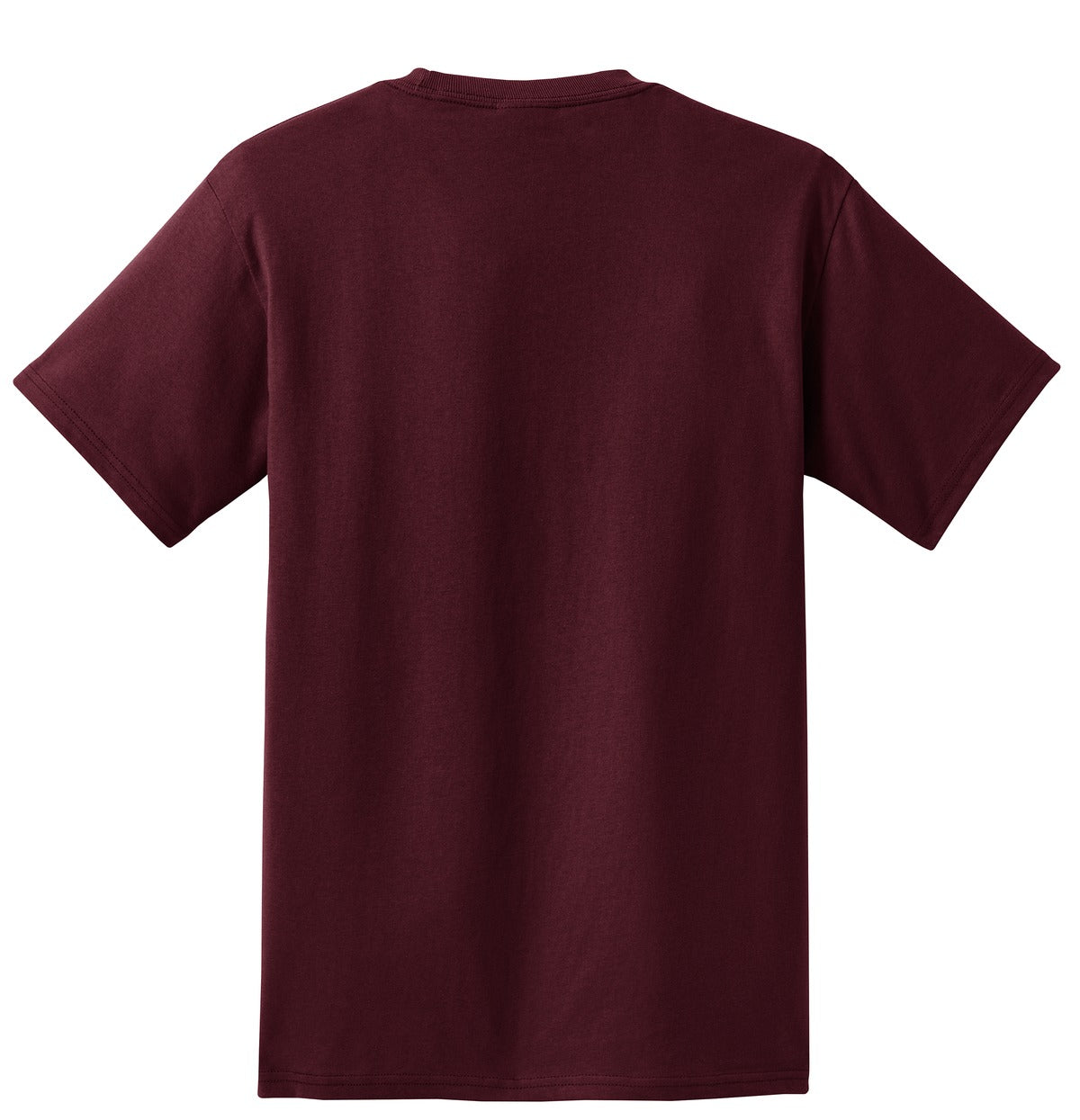 Rear View of Athletic Marn Port & Co Tall Essential Pocket Tee. PC61PT plain