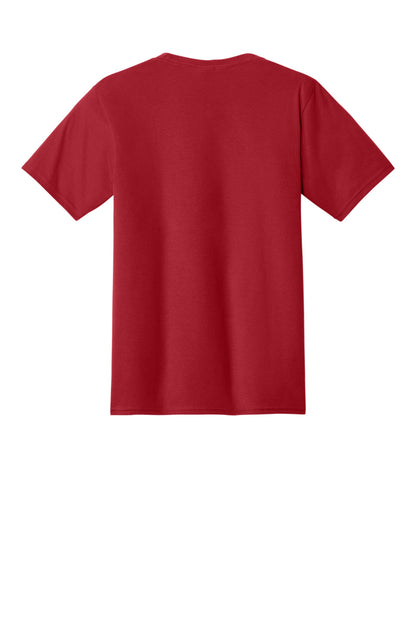 Rear View of Athletic Red Port & Co Fan Favorite Tee. PC450 plain