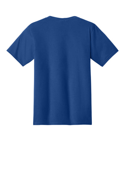Rear View of Athletic Royal Port & Co Fan Favorite Tee. PC450 plain