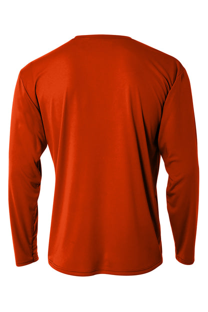 Rear View of AthlOrange A4 Cooling Performance Long Sleeve Tee A4N3165 plain