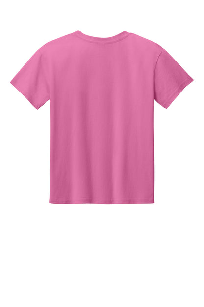 Rear View of Azalea Gildan Youth Light Cotton Tee 3000B plain