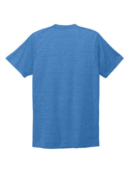 Rear View of Azure Blue Allmade Unisex Tri-Blend V-Neck Tee AL2014 plain