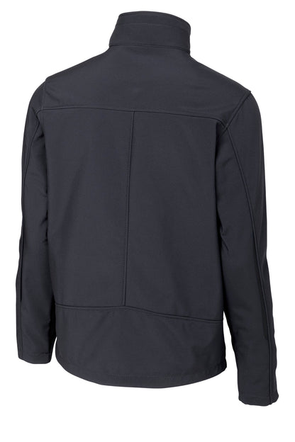 Rear View of Batlshp Grey Port Authority Welded Soft Shell Jacket. J324 plain