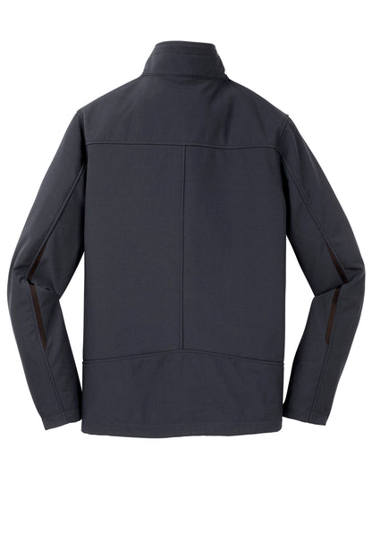 Rear View of Batlshp Grey Port Authority Welded Soft Shell Jacket. J324 plain