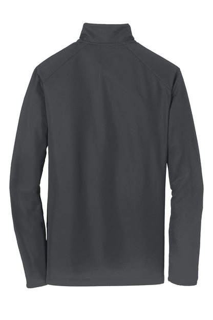 Rear View of Battleship Gry Port Authority Pinpoint Mesh 1/2-Zip. K806 plain