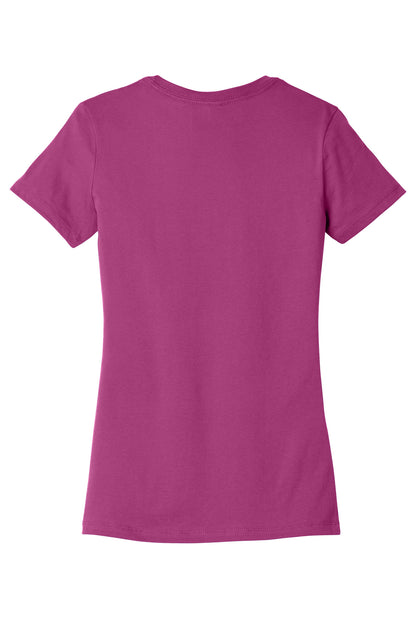 Rear View of Berry BELLA+CANVAS Women's Slim Fit Tee. BC6004 plain