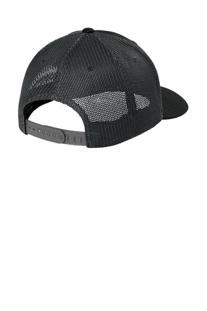 Rear View of Bk/AsphGry Carhartt Flexfit 110 Mesh Back Cap CT106577 plain