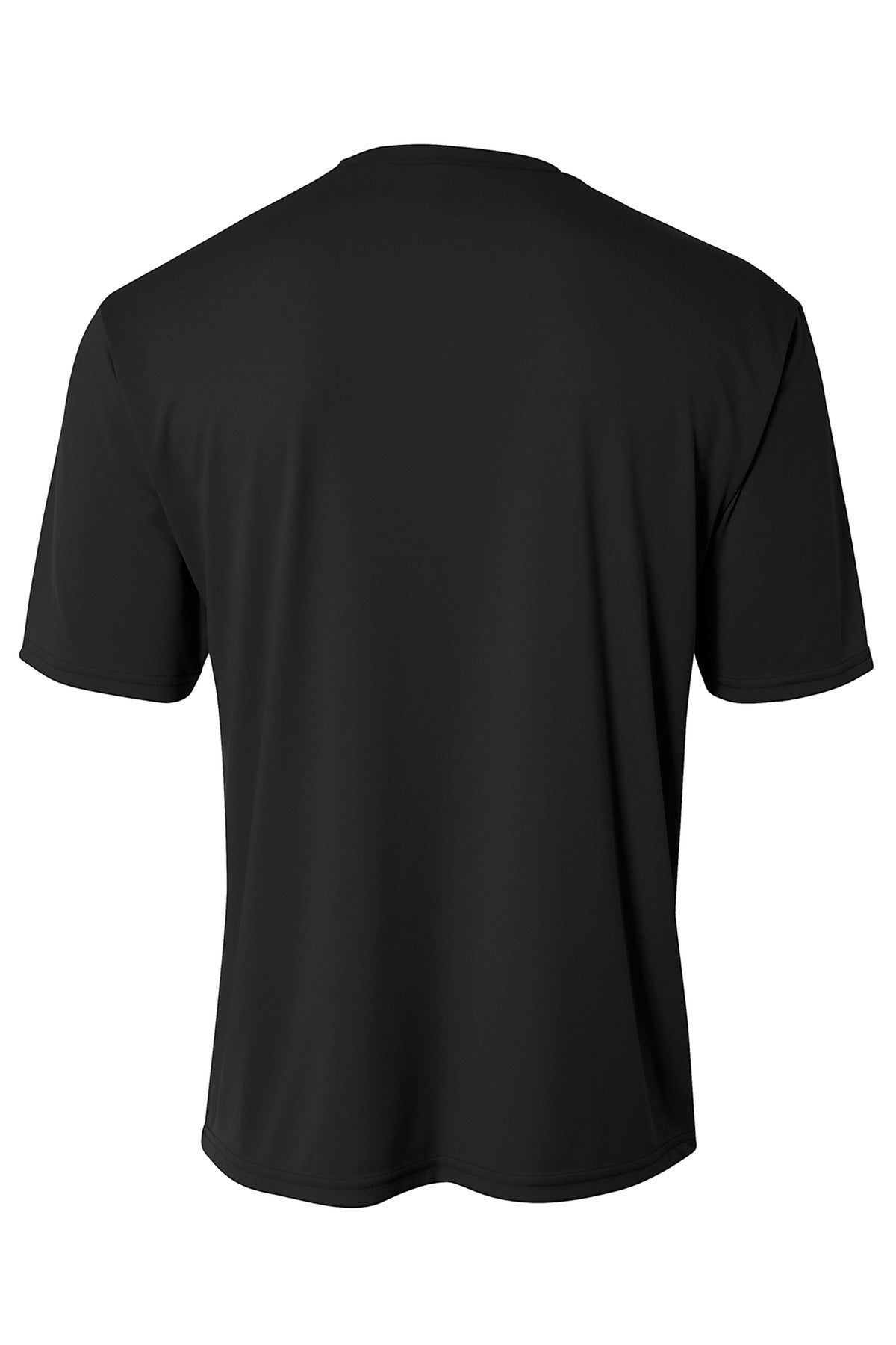 Rear View of Black A4 Cooling Performance Short Sleeve Tee A4N3142 plain