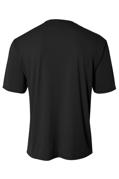 Rear View of Black A4 Cooling Performance Short Sleeve Tee A4N3142 plain