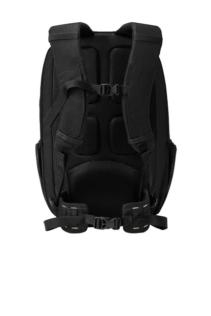 Rear View of Black Carhartt 25L Ripstop Backpack CTB0000481 plain