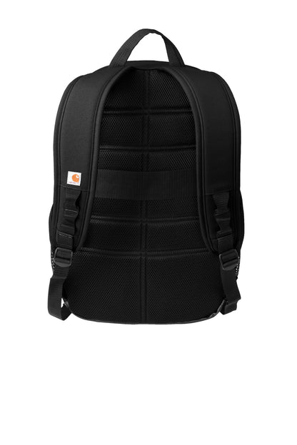 Rear View of Black Carhartt 28L Foundry Series Dual-Compartment Backpack CTB0000486 plain