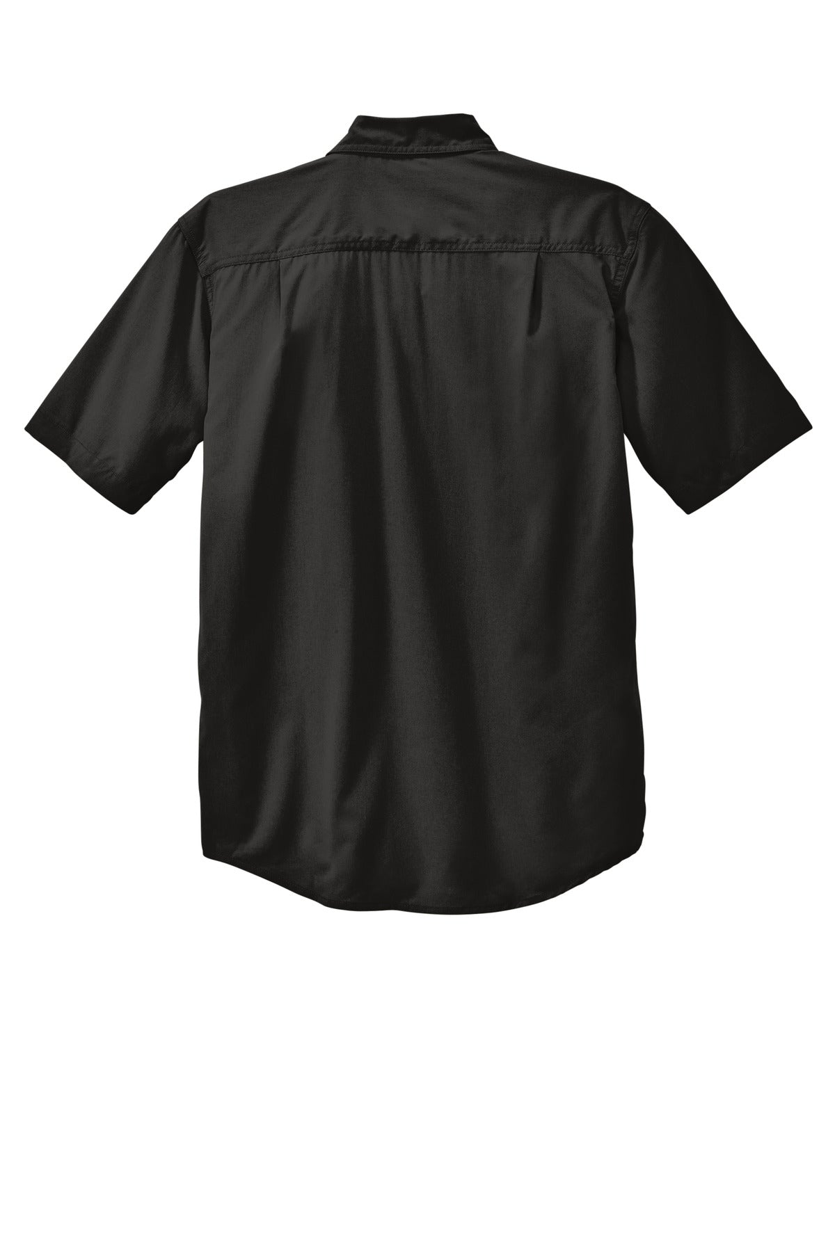 Rear View of Black Carhartt Force Solid Short Sleeve Shirt CT105292 plain