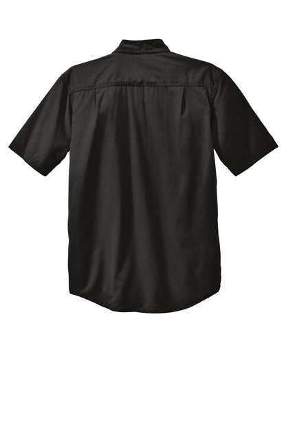 Rear View of Black Carhartt Force Solid Short Sleeve Shirt CT105292 plain