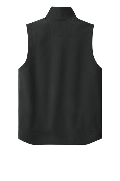 Rear View of Black Carhartt Rain Defender Soft Shell Vest CT106439 plain