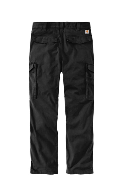 Rear View of Black Carhartt Rugged Flex Rigby Cargo Pant CT103574 plain