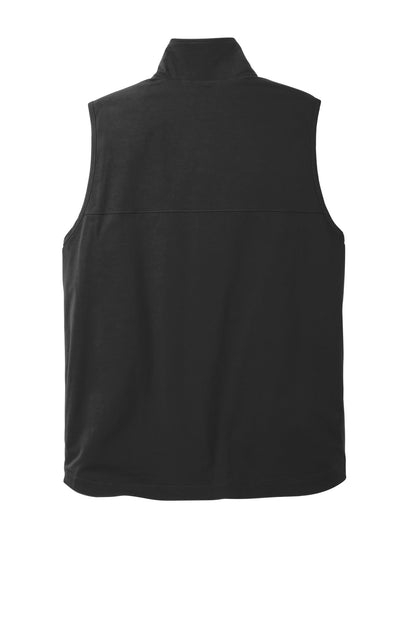 Rear View of Black Carhartt Super Dux Soft Shell Vest CT105535 plain