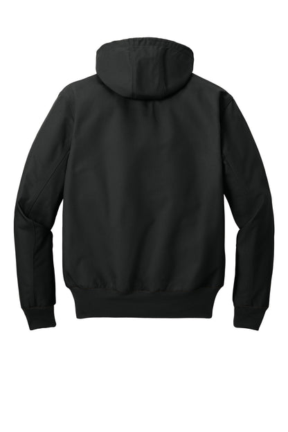 Rear View of Black Carhartt Thermal-Lined Duck Active Jac. CT106678 plain
