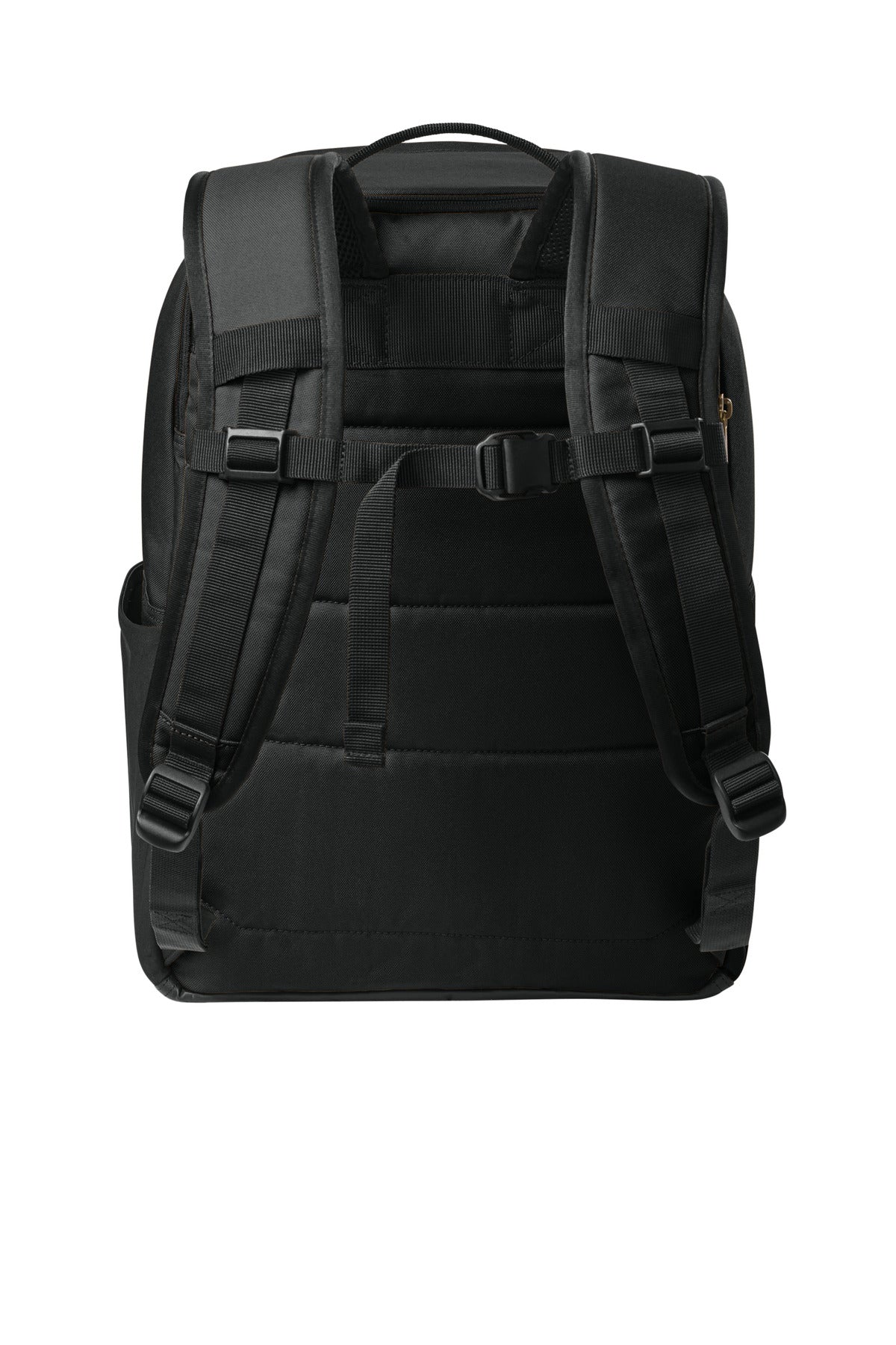 Rear View of Black Carhartt Two-Compartment Cooler Backpack CTB0000607 plain