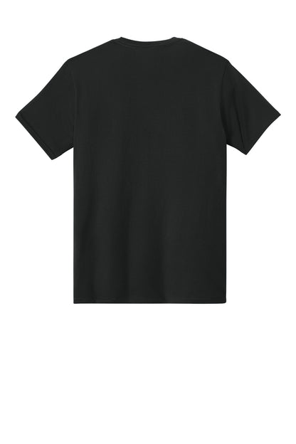 Rear View of Black Champion Heritage 6-Oz. Jersey Tee T425 plain