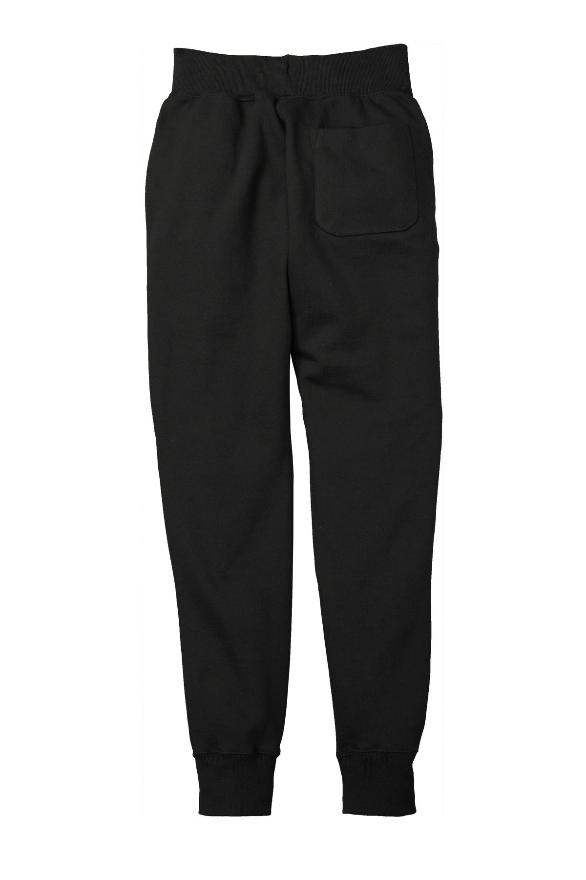 Rear View of Black Champion Reverse Weave Jogger RW25 plain