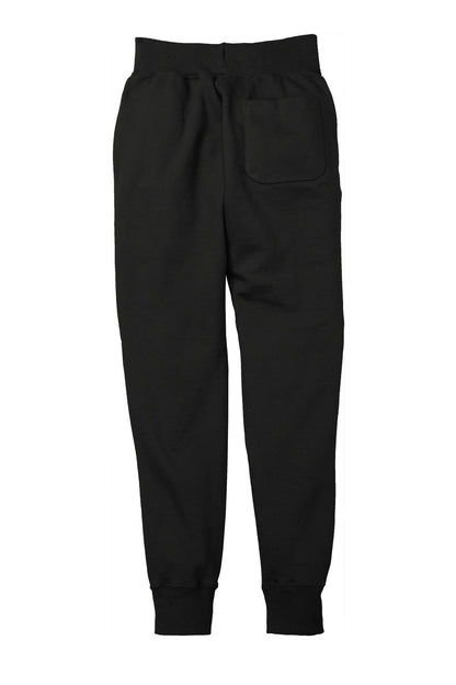 Rear View of Black Champion Reverse Weave Jogger RW25 plain