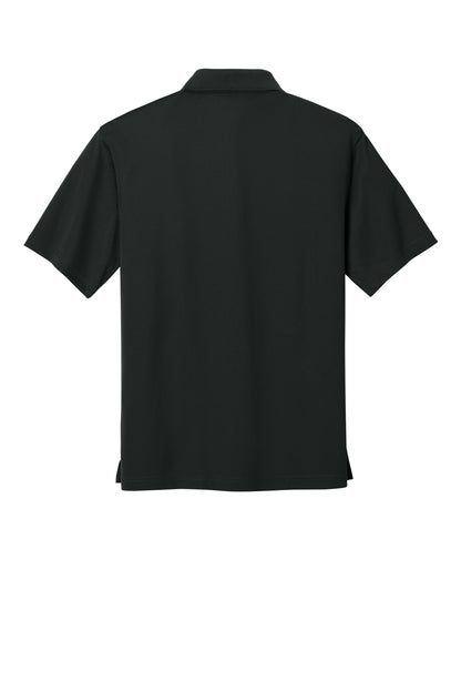 Rear View of Black CornerStone Micropique Gripper Polo. CS421 plain