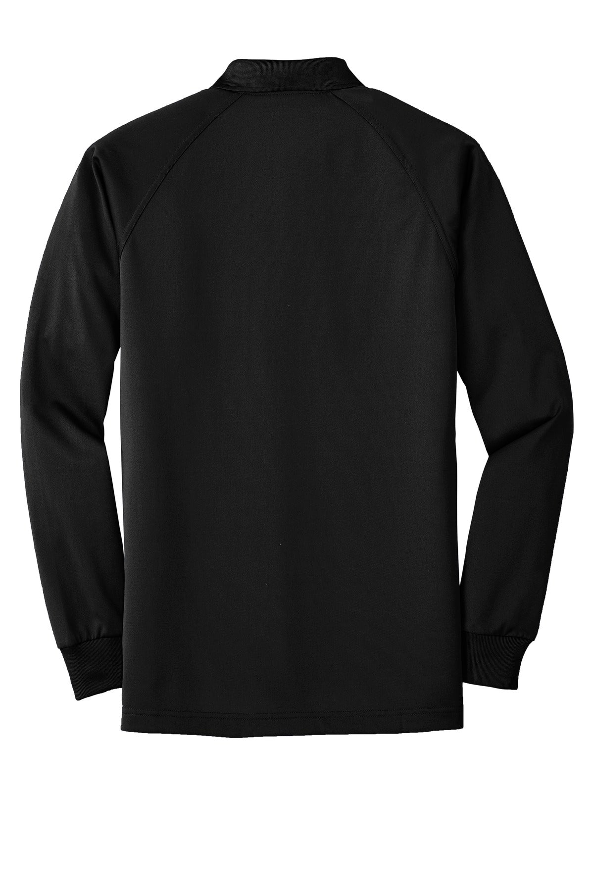 Rear View of Black CornerStone - Select Long Sleeve Snag-Proof Tactical Polo. CS410LS plain