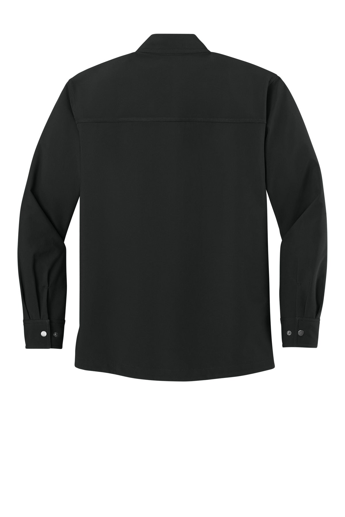 Rear View of Black CornerStone Soft Shell Shirt Jacket CSJ73 plain