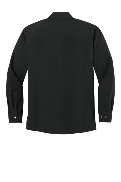 Rear View of Black CornerStone Soft Shell Shirt Jacket CSJ73 plain