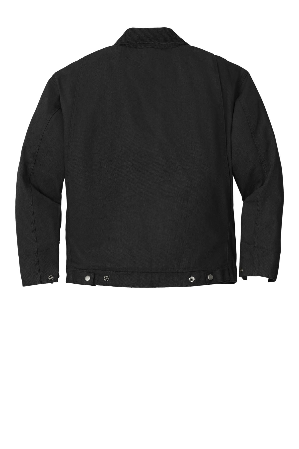 Rear View of Black CornerStone Tall Duck Cloth Work Jacket. TLJ763 plain