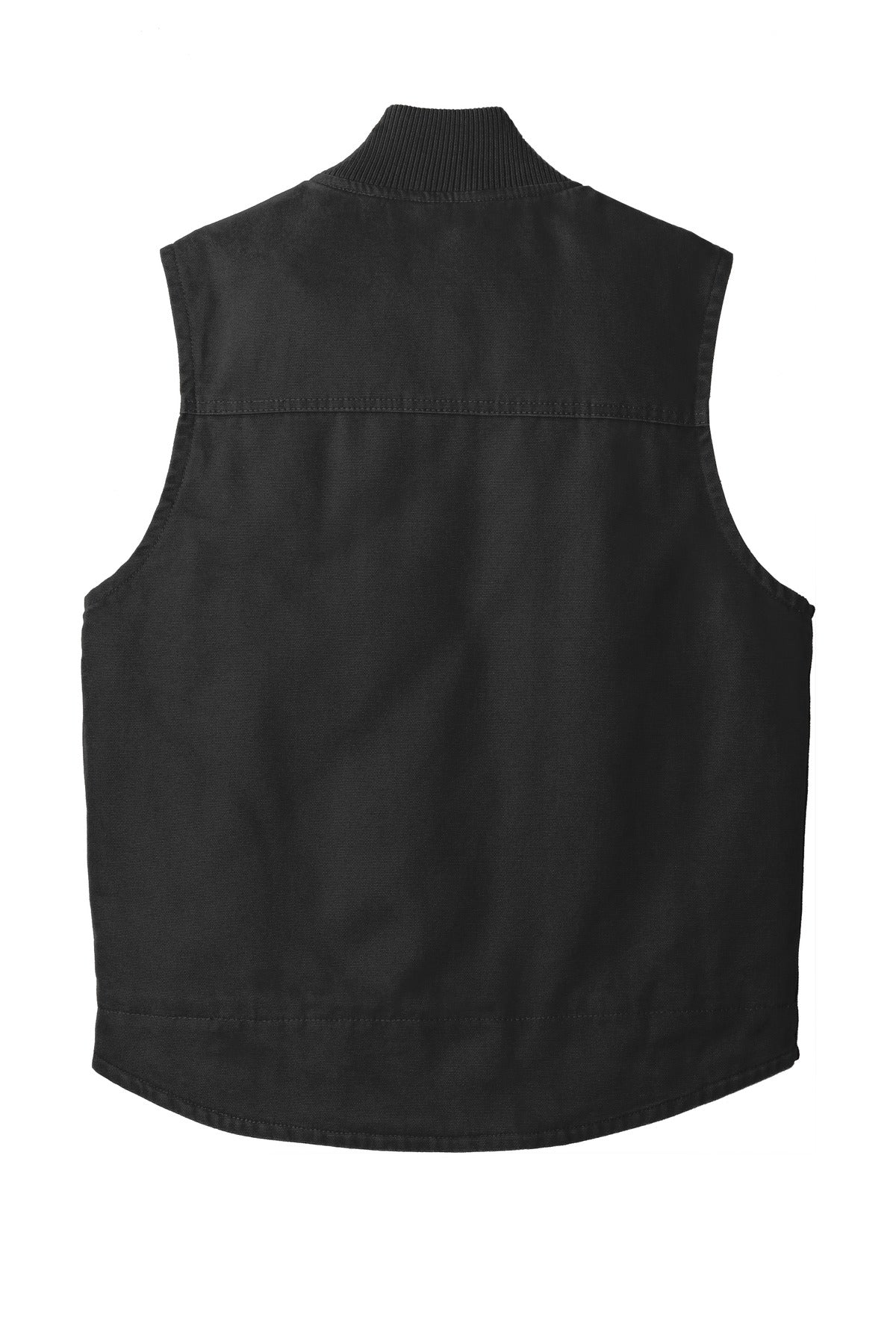 Rear View of Black CornerStone Washed Duck Cloth Vest. CSV40 plain