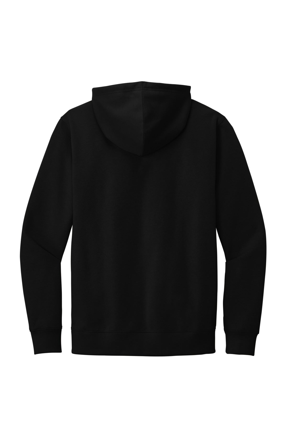 Rear View of Black District V.I.T. Fleece Hoodie DT6100 plain