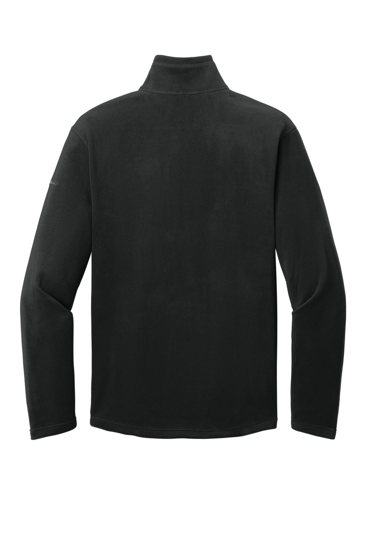 Rear View of Black Eddie Bauer 1/2-Zip Microfleece Jacket. EB226 plain