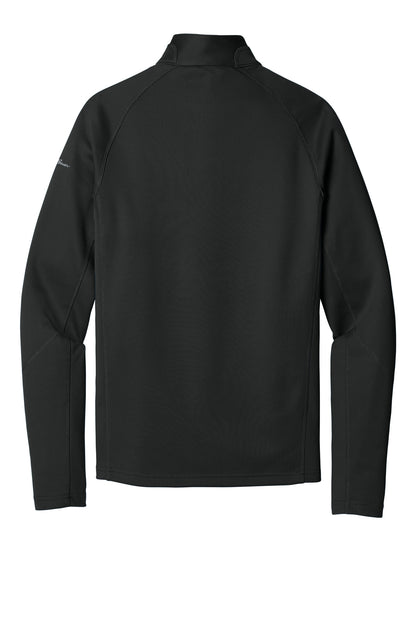 Rear View of Black Eddie Bauer 1/2-Zip Performance Fleece. EB234 plain
