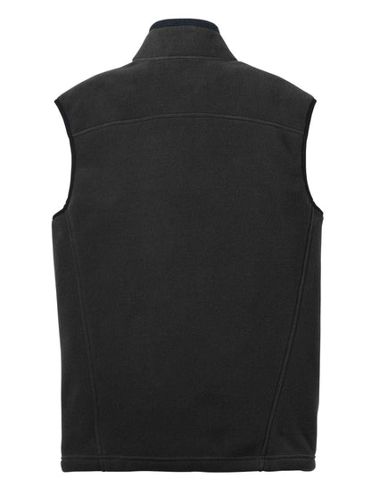 Rear View of Black Eddie Bauer - Fleece Vest. EB204 plain