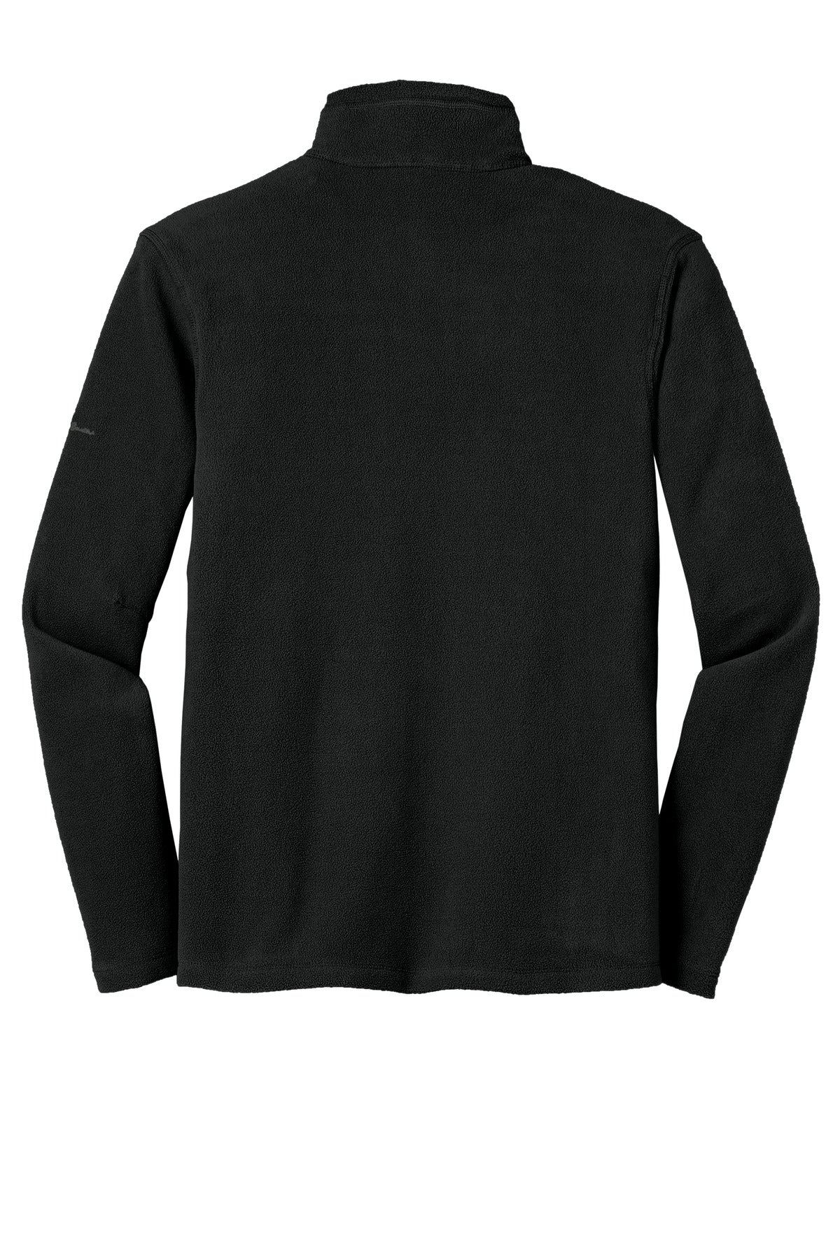 Rear View of Black Eddie Bauer Full-Zip Microfleece Jacket. EB224 plain