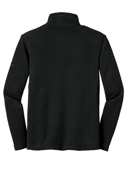 Rear View of Black Eddie Bauer Full-Zip Microfleece Jacket. EB224 plain