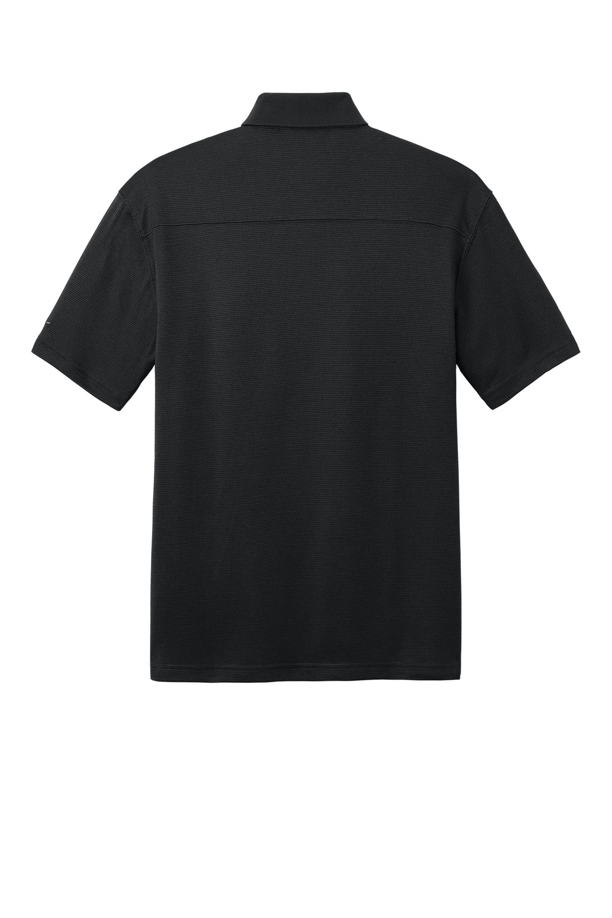 Rear View of Black Eddie Bauer Performance Polo. EB102 plain
