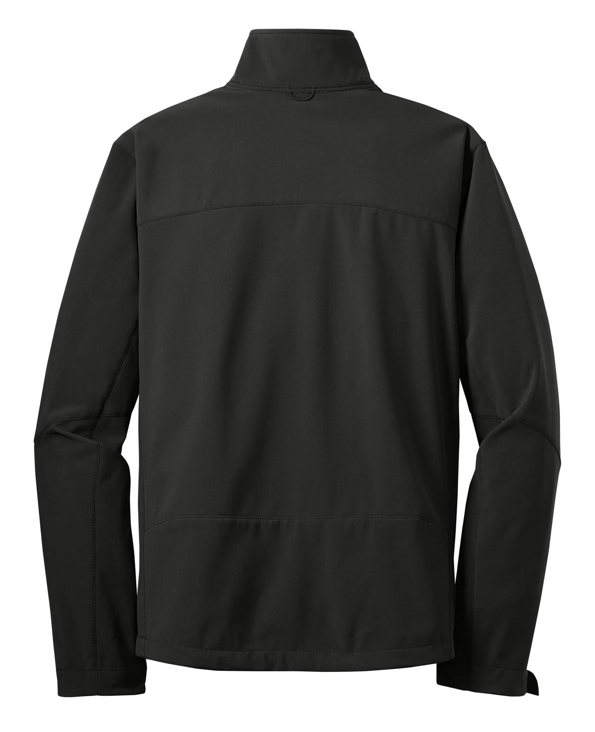 Rear View of Black Eddie Bauer - Soft Shell Jacket. EB530 plain