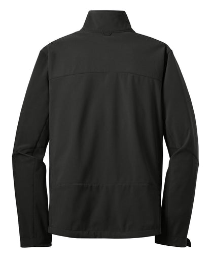 Rear View of Black Eddie Bauer - Soft Shell Jacket. EB530 plain