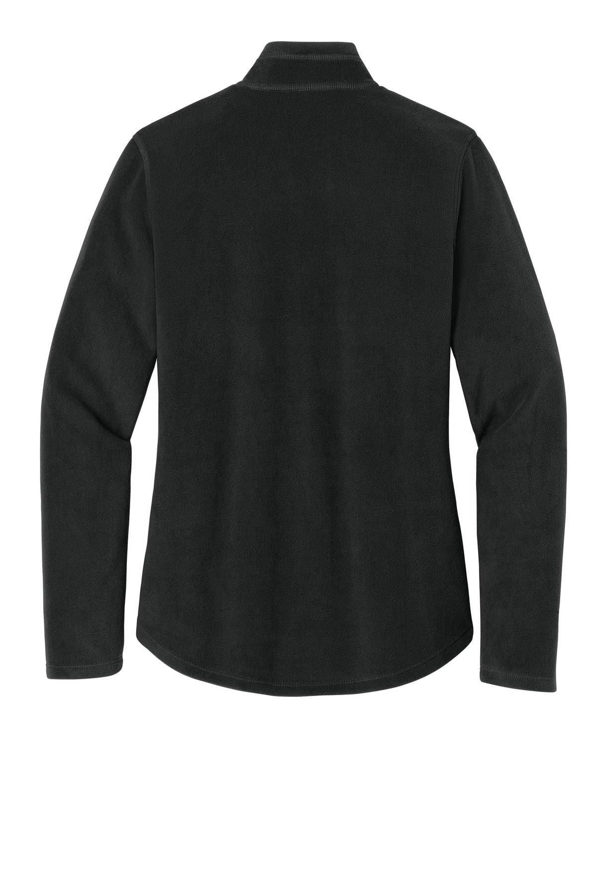 Rear View of Black Eddie Bauer Women's 1/2-Zip Microfleece Jacket EB227 plain