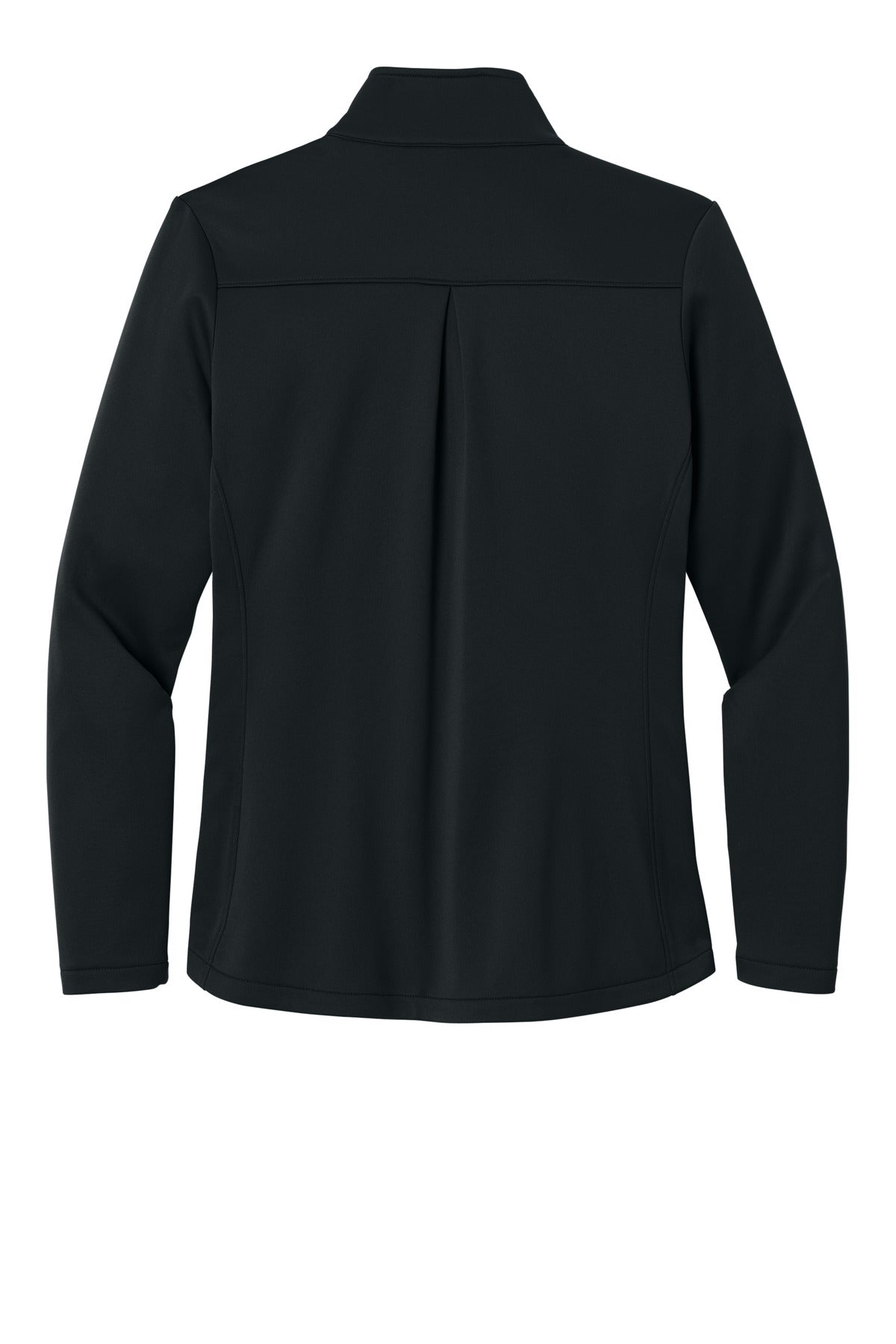 Rear View of Black Eddie Bauer Women's Smooth Mid Layer Fleece Full-Zip EB2470 plain