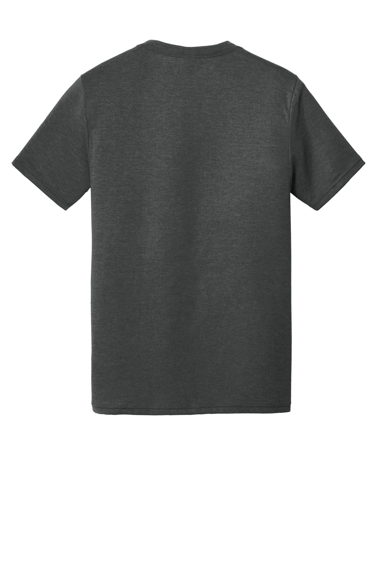 Rear View of Black Frost District Perfect Tri V-Neck Tee. DT1350 plain